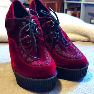 T.U.K Velvet Wedge Creepers